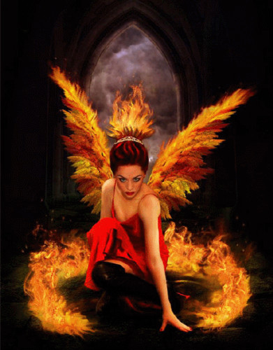 Женщина птица феникс или огненный ангел