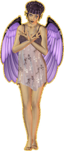 Рисунок ангела на прозрачном фоне с блеском вокруг