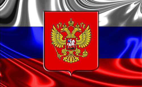 День Государственного флага РФ. Герб на фоне флага