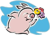 Свинка с цветами
