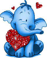 Влюбленный голубой слоник
