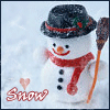 Снеговик  с надписью Снег