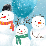 три веселых снеговичка