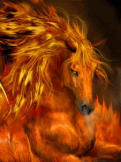 Анимация огненный конь