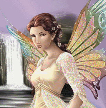 Рисунок девушки с крыльями. Красивая блестяшка анимашка
