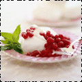 Малиновый десерт с мятой