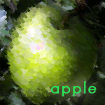Яблоко акварелью