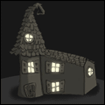 Серый дом со светлыми окнами