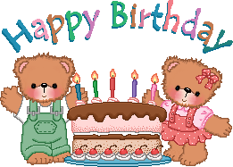 Надпись на английском языке happy birthday. Два медвежонка