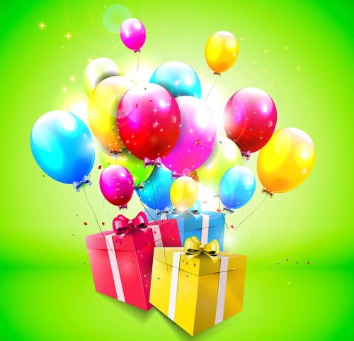 Оригинальная картинка подарки и воздушные шары