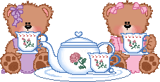 Два медведя чинно сидят за столом и попивают чай из больш...