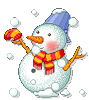 Снеговик в полосатом шарфе