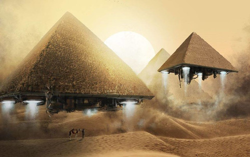 Открытки с Всемирным днём НЛО. Летящие пирамиды!