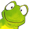 Зеленая лягушка с выпученными глазами