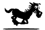 Веселая черная лошадь