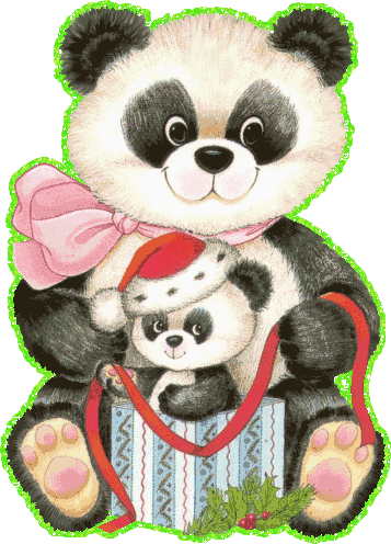 Нарисованные панды справляют Новый год