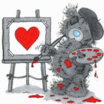 Мишка тедди рисует сердечко