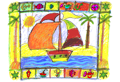 Детский рисунок кораблик