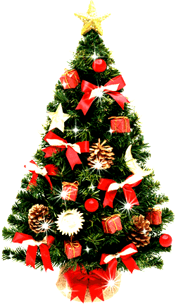 Симпатичное Новогоднее деревце с бантиками и подарками