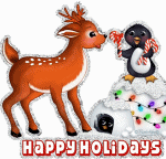 Олененок и пингвин  (happy holidays)