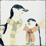 Два пингвина в шарфах