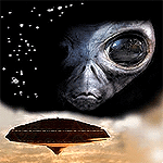  <b>Инопланетянин</b> прилетел на нло  гифка анимация