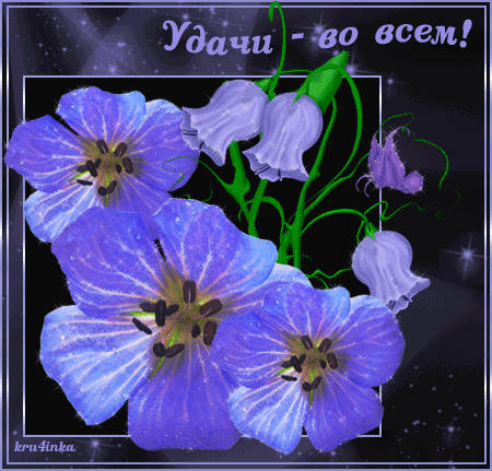 Удачи во всем! Голубые цветы