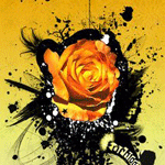 Нарисованная желтая роза