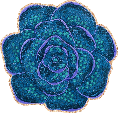 Блестящий цветок из синих камней
