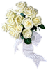 Букет белых роз с белой лентой
