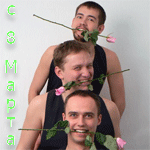  Трое парней с розами в зубах (с 8 <b>марта</b>)  гифка анимация