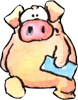  Свинка с <b>конвертом</b>  гифка анимация