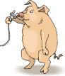 Свин с электровилкой и проводом