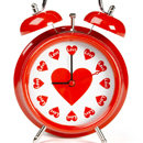  Время люби... <b>или</b> часы вместо цифр — сердечки  гифка анимация