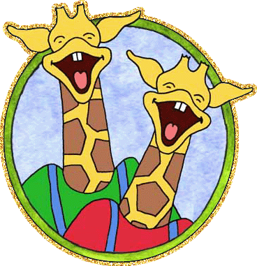 Друзья жирафы весело смеются