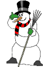 Снеговик в полосатом шарфе