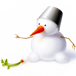 Прикольный снеговик и ботва от моркови