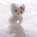 Снеговик с бантиком под снегом