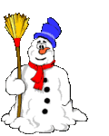Снеговик приветствует, поднимая шляпу