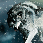 Волк со снежинками