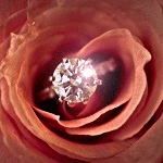 Кольцо с красивым камнем в розе