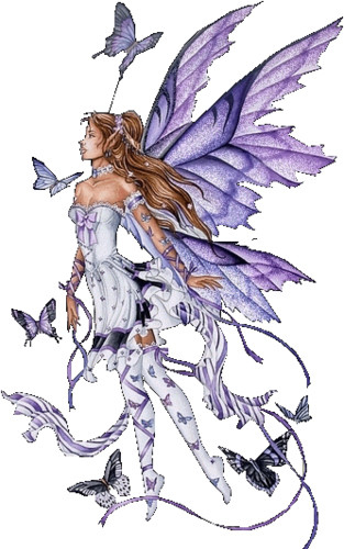 Картинка эльфа летящего вместе с бабочками