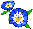  <b>Мерцающие</b> синие цветы  гифка анимация