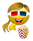 Девочка ест попкорн