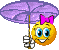 <b>Радостная</b> девочка с зонтиком  гифка анимация