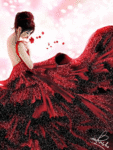 Красавица в красном платье