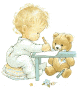 ребенок рисует медведя