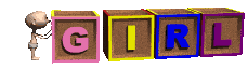  Буквы-кубики с надписью <b>Девочка</b>  гифка анимация