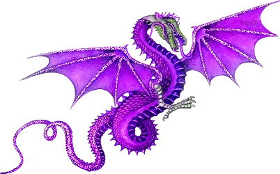Красиво нарисованный фиолетовый дракон
