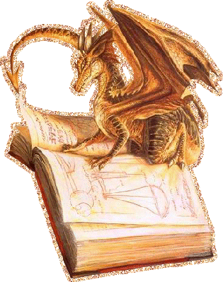 Золотой дракон читает книгу заклинаний